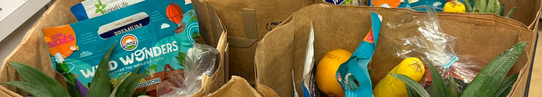 groceries in paper bags