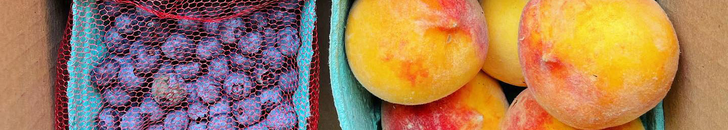 peaches and blueberries