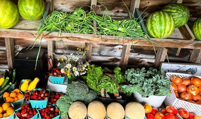 various fruits and vegetables